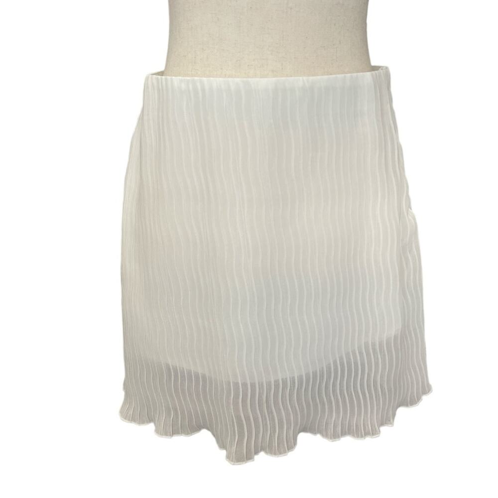 Princess Polly Swingy Tiny Pleated White Mini Skirt S
